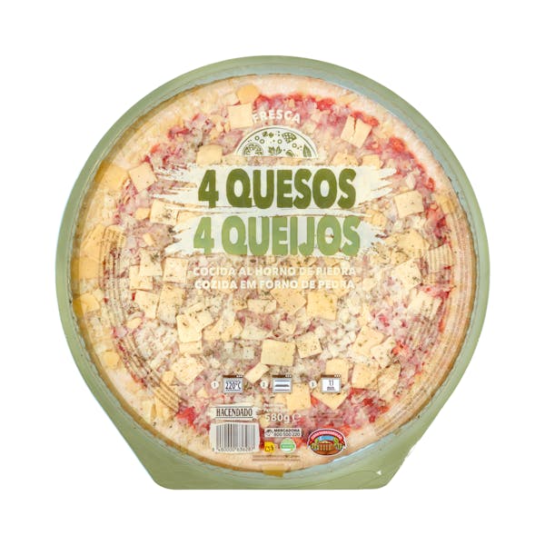 Pizza 4 quesos familiar Hacendado