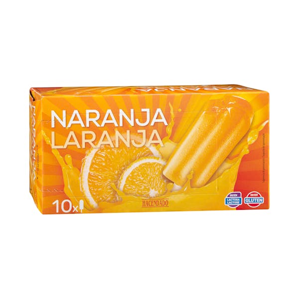 Helado hielo sorbete con naranja Hacendado