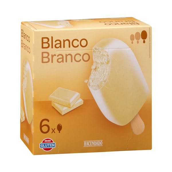 Helado bombón blanco Hacendado sabor vainilla