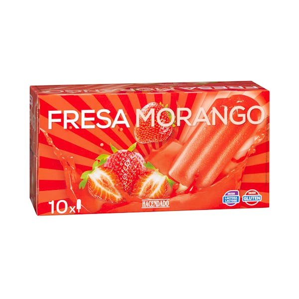 Helado hielo sorbete con fresa Hacendado