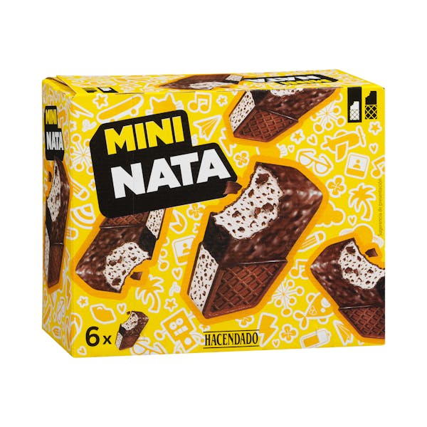 Mini helado sándwich sabor nata Hacendado