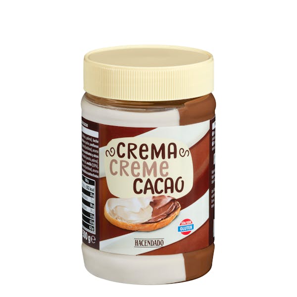 Crema al cacao con avellanas Hacendado de 2 sabores