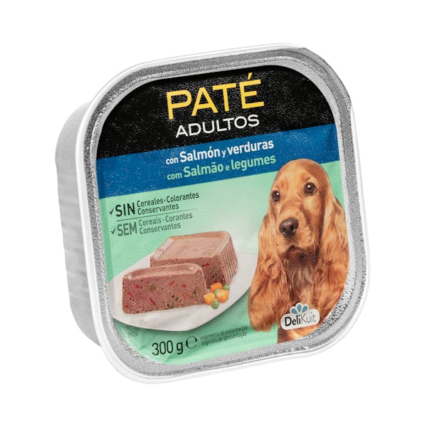Paté perro adulto Delikuit con salmón y verduras