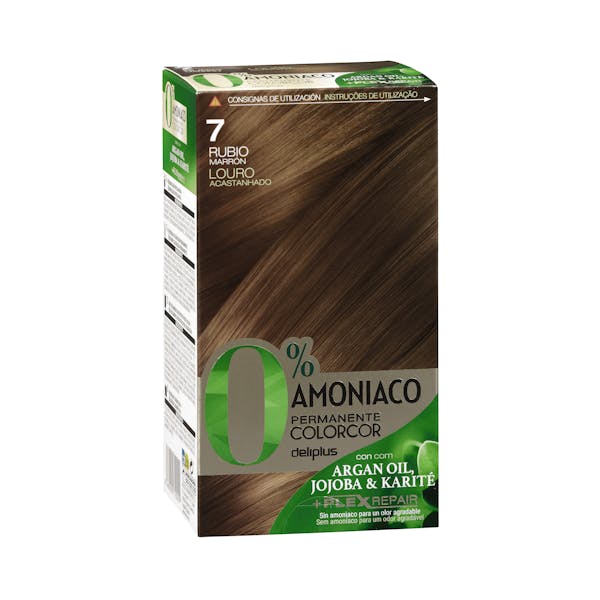 Coloración permanente 0% amoníaco 7 rubio Colorcor