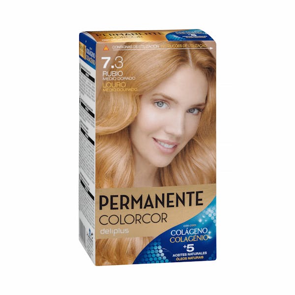 Coloración permanente 7.3 rubio medio dorado Colorcor