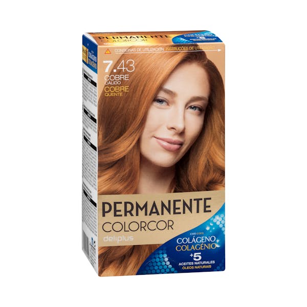 Coloración permanente 7.43 cobre cálido Colorcor