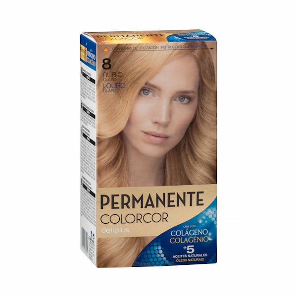 Coloración permanente 8 rubio claro Colorcor