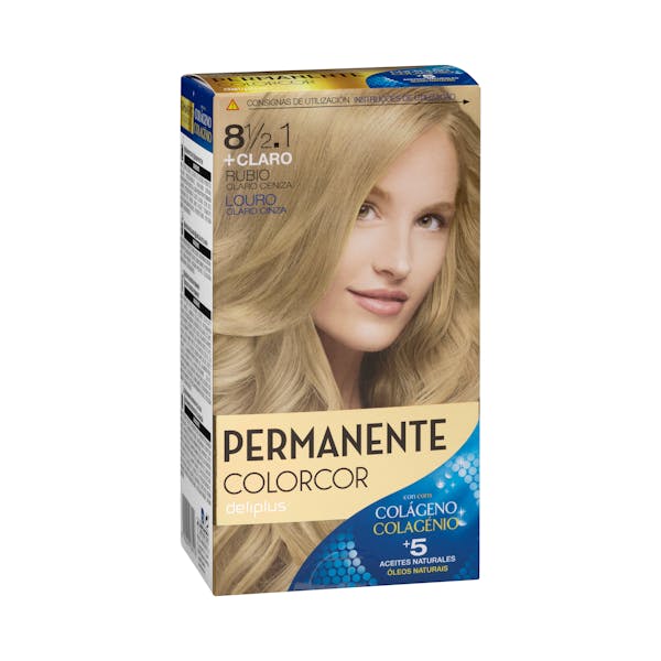Coloración permanente 8 1/2.1 rubio claro ceniza Colorcor