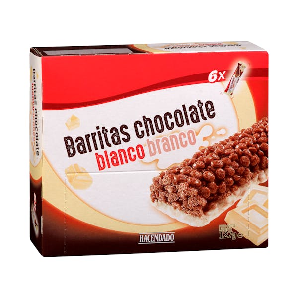 Barritas de cereales y chocolate blanco Hacendado