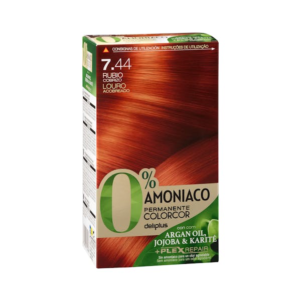 Coloración permanente 0% amoníaco 7.44 rubio cobrizo Colorcor