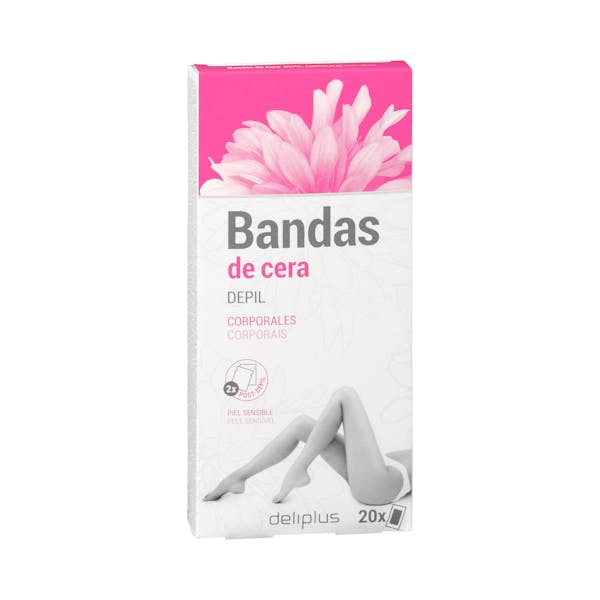 Bandas de cera corporales Deliplus piel sensible