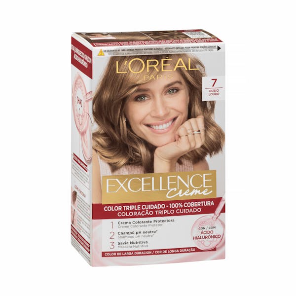 Coloración permanente 7 rubio Excellence Creme