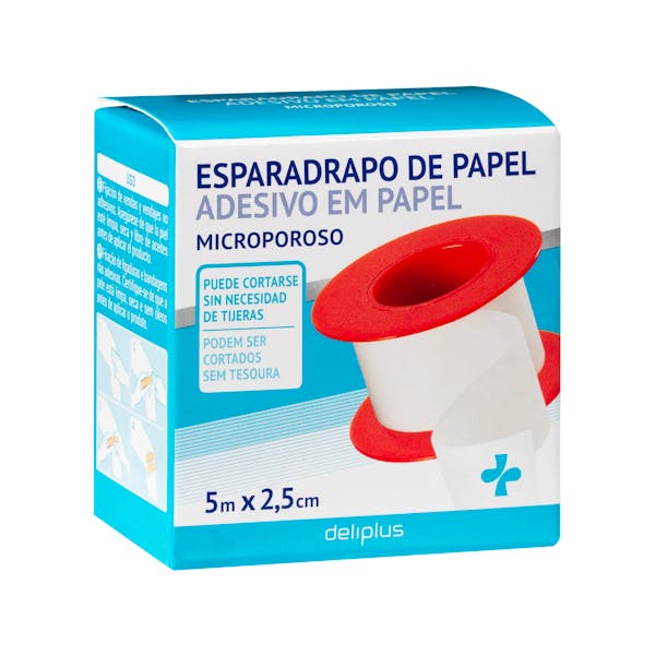 Esparadrapo de papel adhesivo microporoso color blanco Deliplus