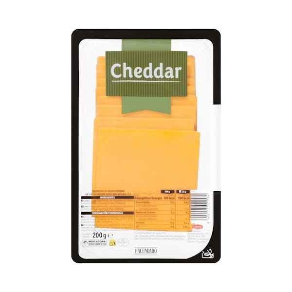 Queso lonchas cheddar de vaca Hacendado