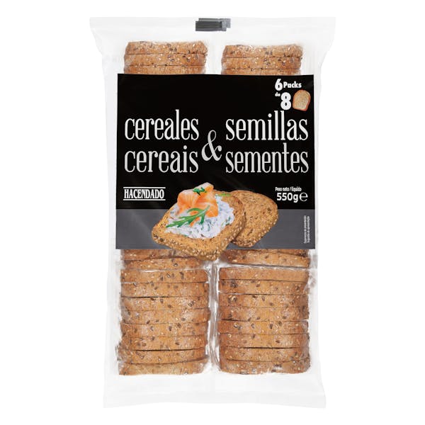 Pan tostado cereales y semillas Hacendado
