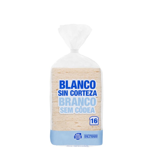 Pan de molde blanco sin corteza Hacendado