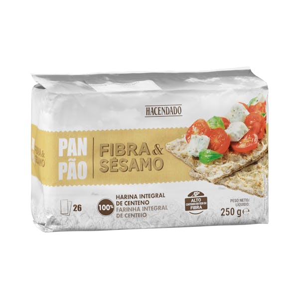 Pan de fibra y sésamo Hacendado