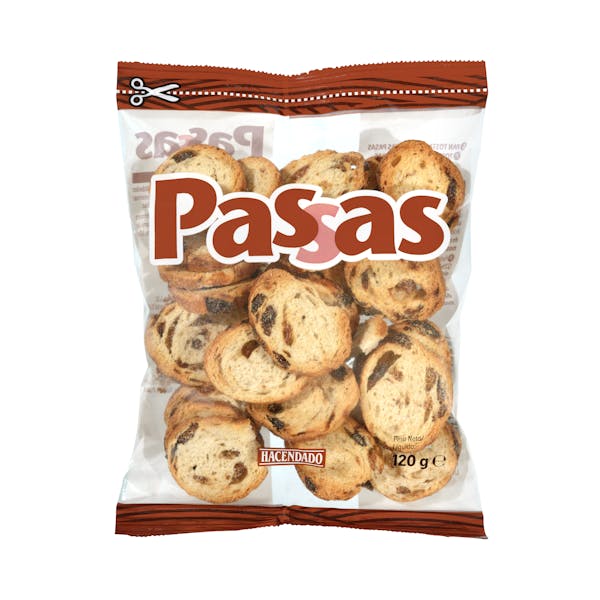 Pan tostado pasas Hacendado