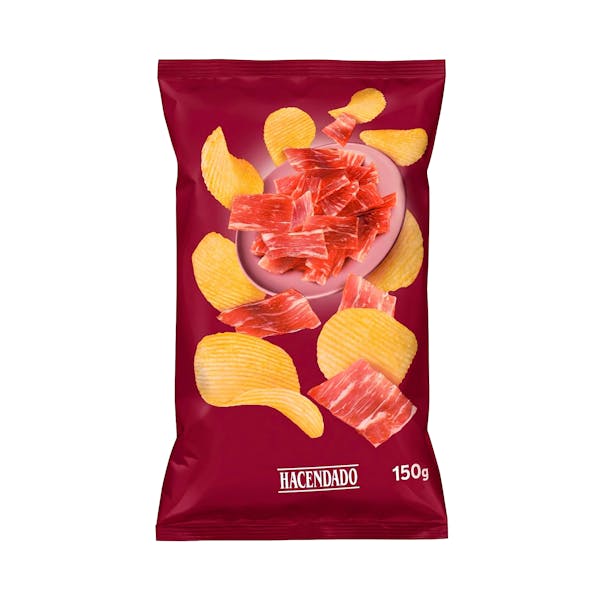 Patatas fritas onduladas sabor jamón serrano Hacendado