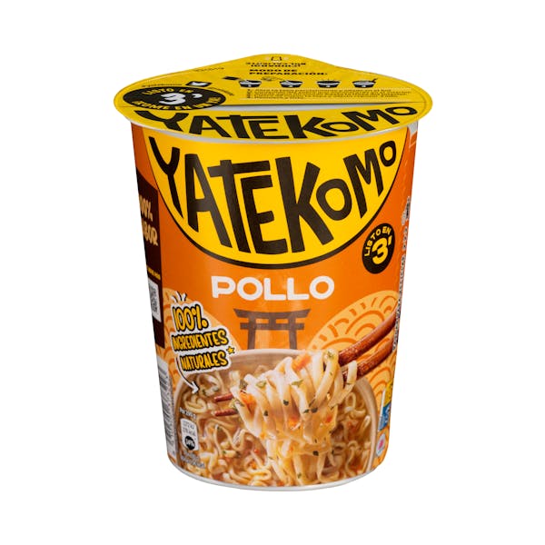 Fideos orientales Yatekomo sabor pollo Gallina Blanca