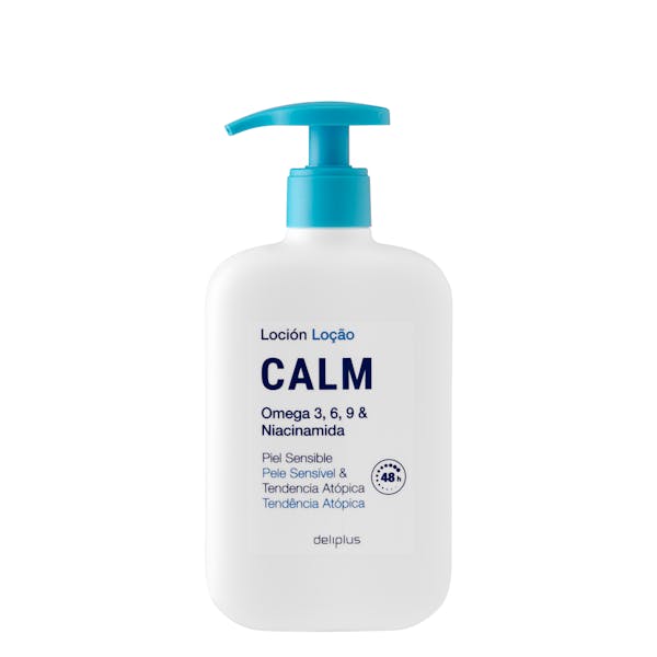 Loción corporal Calm Deliplus omega 3, 6, 9 y niacinamida