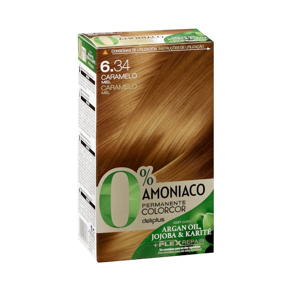 Coloración permanente 0% amoníaco 6.34 caramelo miel Colorcor