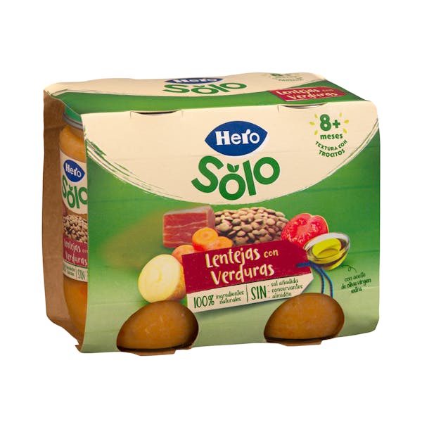 Papilla lentejas con verduritas Hero Solo recetas caseras +8 meses