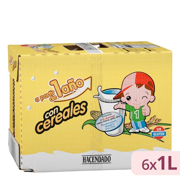 Preparado lácteo con cereales Hacendado +1 año
