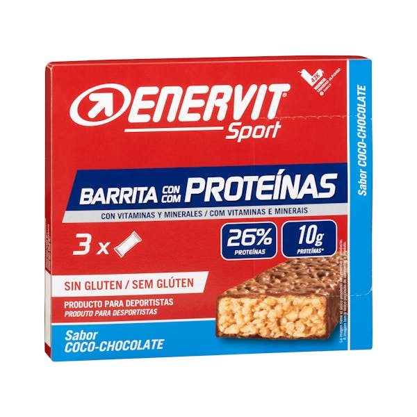 Barritas con proteínas sabor coco y chocolate Enervit Sport