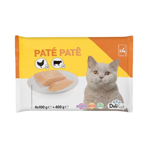 Paté gato adulto Delikuit con pollo y ternera